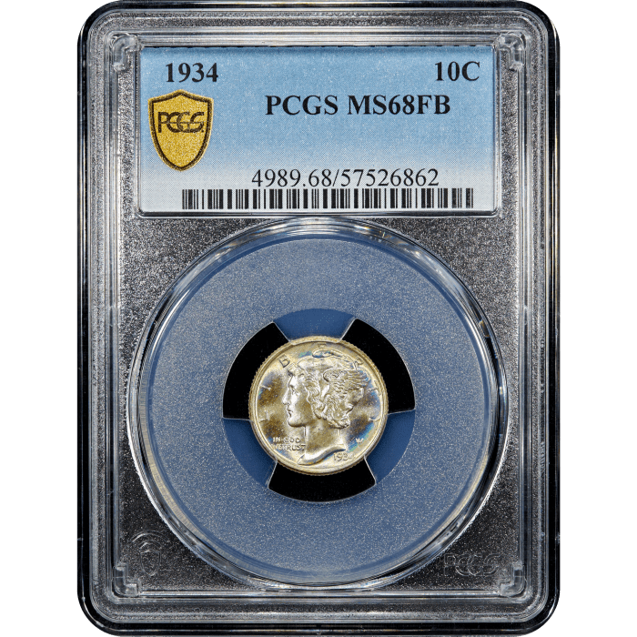 1934 Mercury Dime (10c) SLAB Image