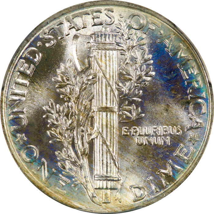 1934 Mercury Dime (10c) REVERSE Image