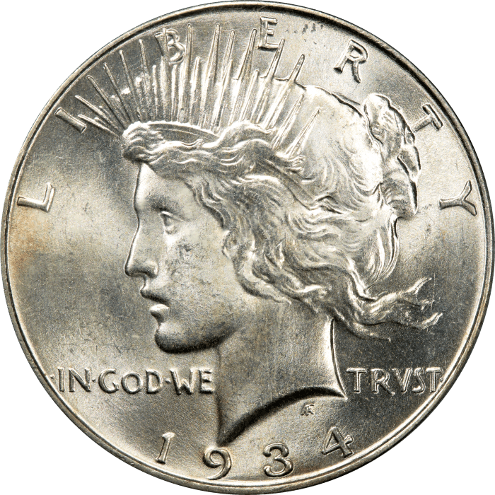 1934 Peace Dollar ($1) OBVERSE Image