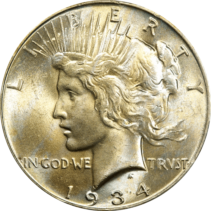 1934 Peace Dollar ($1) Obverse Image