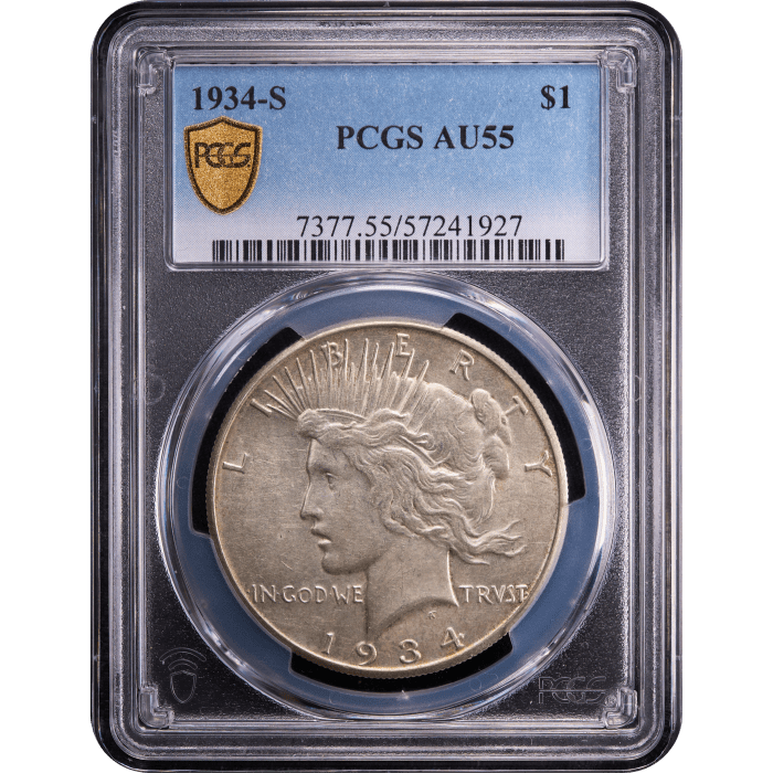1934-S Peace Dollar ($1) Obverse Slab Image
