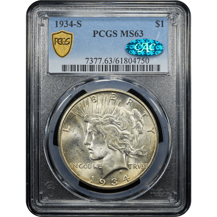 1934-S Peace Dollar ($1) SLAB Image