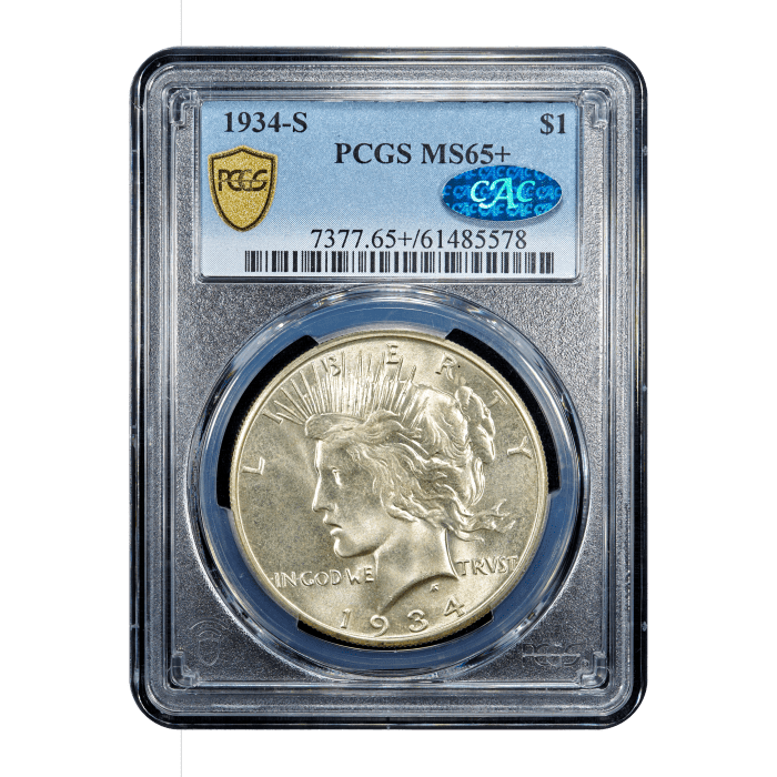 1934-S Peace Dollar ($1) Obverse Slab Image