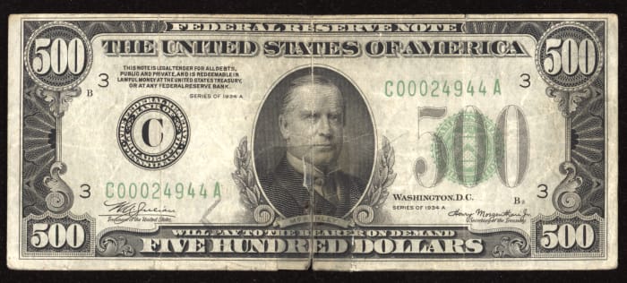 1934A $500 Obverse Image