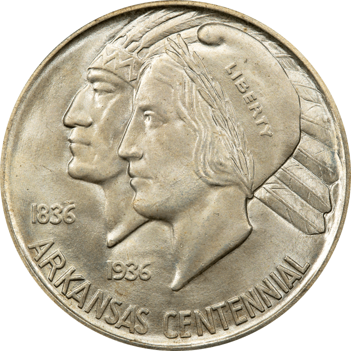 1935-D Arkansas Commemorative Half Dollar (50c) OGH Obverse Image