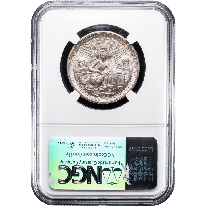 1935-D Texas Commemorative Half Dollar (50c) Reverse Slab Image