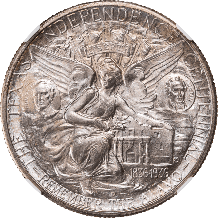 1935-D Texas Commemorative Half Dollar (50c) Reverse Image