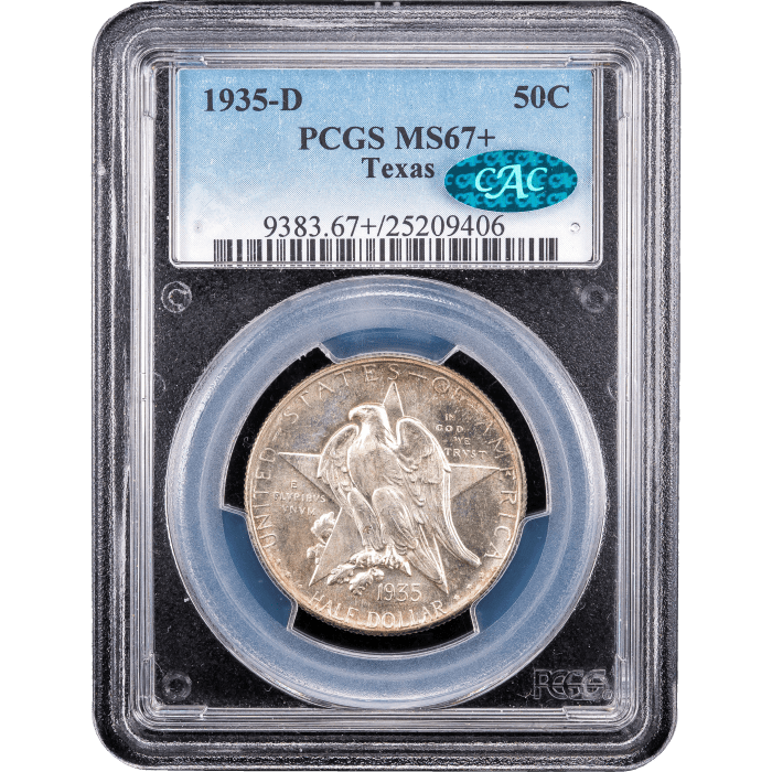 1935-D Texas Commemorative Half Dollar (50c) Obverse Slab Image