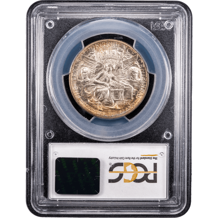 1935-D Texas Commemorative Half Dollar (50c) Reverse Slab Image