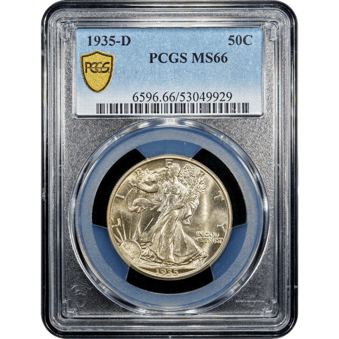 1935-D Walking Liberty Half Dollar (50c) Obverse Slab Image