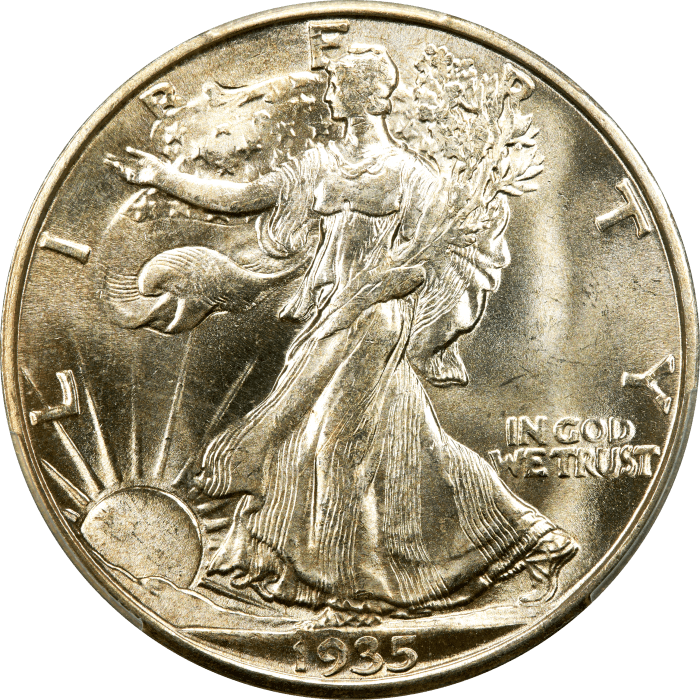 1935-D Walking Liberty Half Dollar (50c) Obverse Image