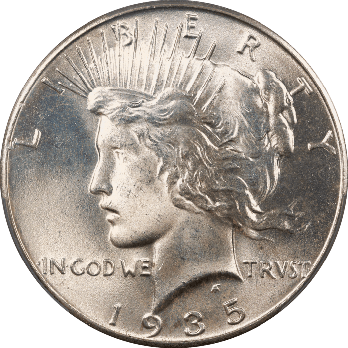 1935 Peace Dollar ($1) Obverse Image