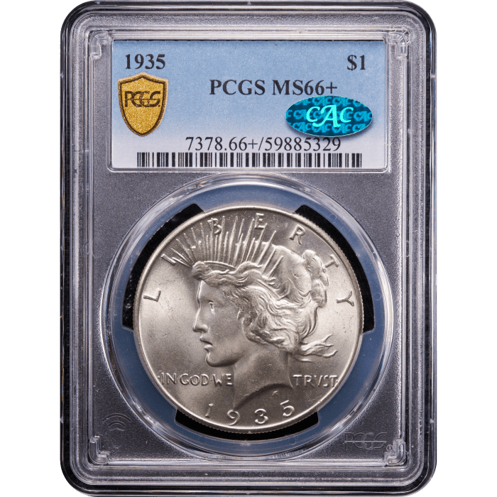 1935 Peace Dollar ($1) Obverse Slab Image