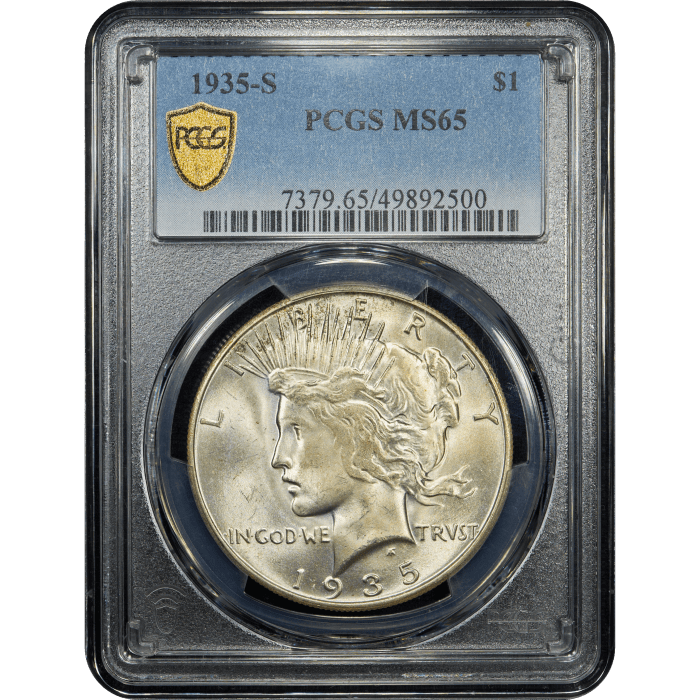 1935-S Peace Dollar ($1) SLAB Image