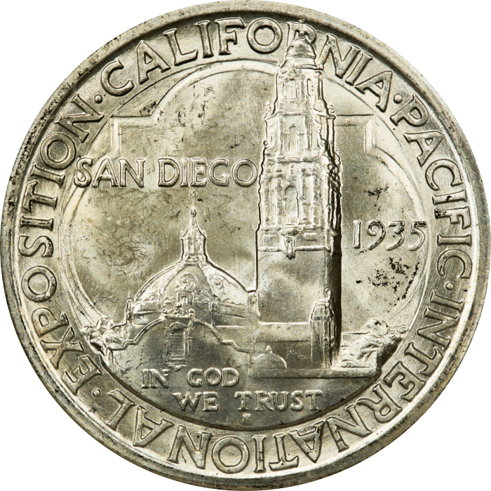 1935-S San Diego Commem Half Dollar (50c) REVERSE Image