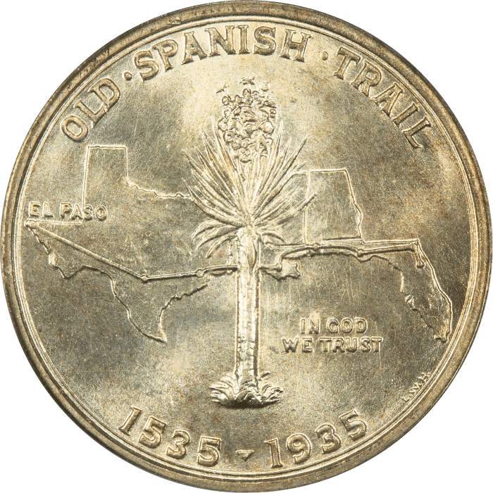 1935 Spanish Trail Commemorative Half (50c) Reverse Image