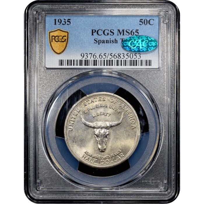 1935 Spanish Trail Commemorative Half Dollar (50c) Obverse Slab Image