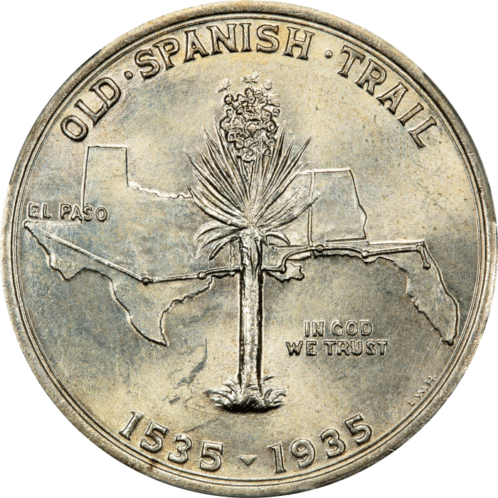 1935 Spanish Trail Commemorative Half Dollar (50c) Reverse Image