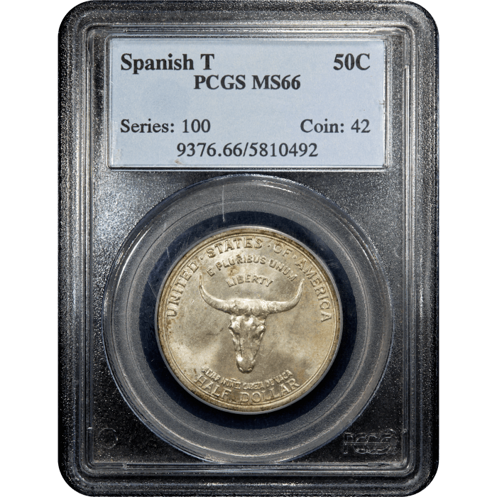 1935 Spanish Trail Commemorative Half Dollar (50c) Obverse Slab Image