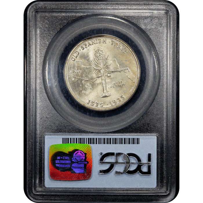 1935 Spanish Trail Commemorative Half Dollar (50c) Reverse Slab Image