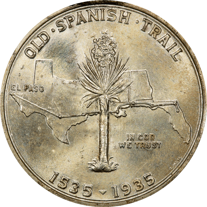 1935 Spanish Trail Commemorative Half Dollar (50c) Reverse Image