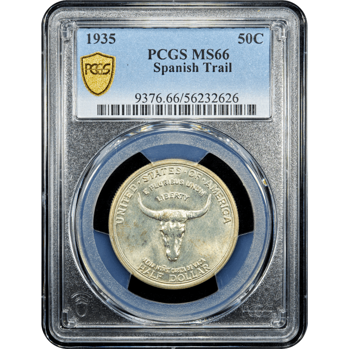 1935 Spanish Trail Commemorative Half Dollar (50c) Obverse Slab Image