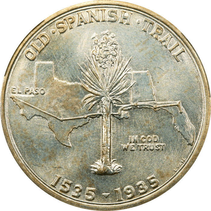 1935 Spanish Trail Commemorative Half Dollar (50c) Reverse Image