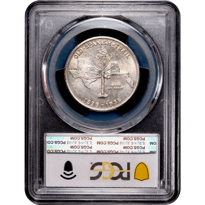 1935 Spanish Trail Commemorative Half Dollar (50c) Reverse Slab Image