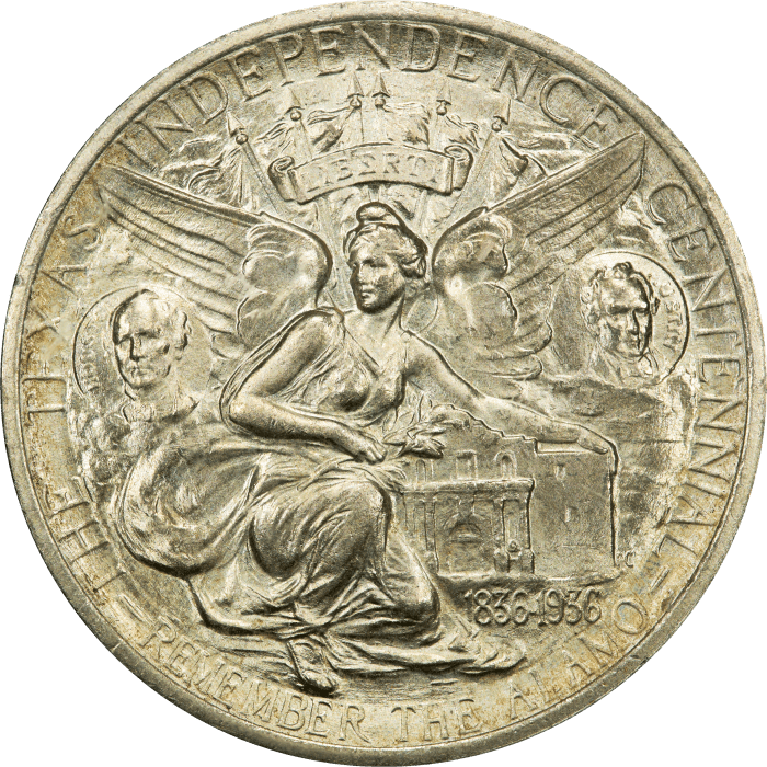 1935 Texas Commem Half Dollar (50c) Rattler REVERSE Image