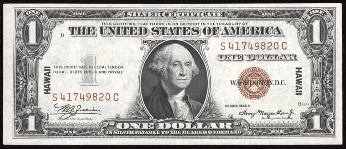 1935A $1 Hawaii Silver Certificate Obverse Image
