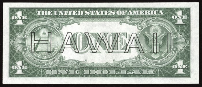 1935A $1 Hawaii Silver Certificate Reverse Image