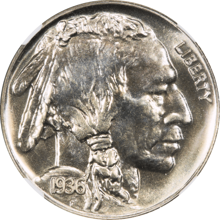 1936 Buffalo Nickel (5c) Brilliant Obverse Image