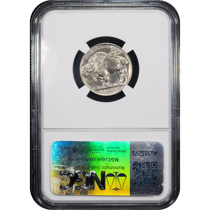 1936 Buffalo Nickel (5c) Brilliant Reverse Slab Image