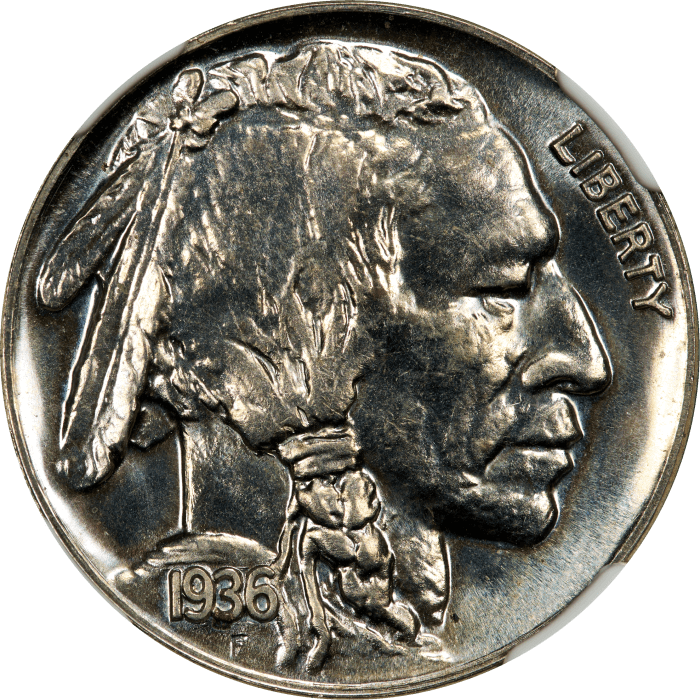 1936 Buffalo Nickel (5c) OBVERSE Image