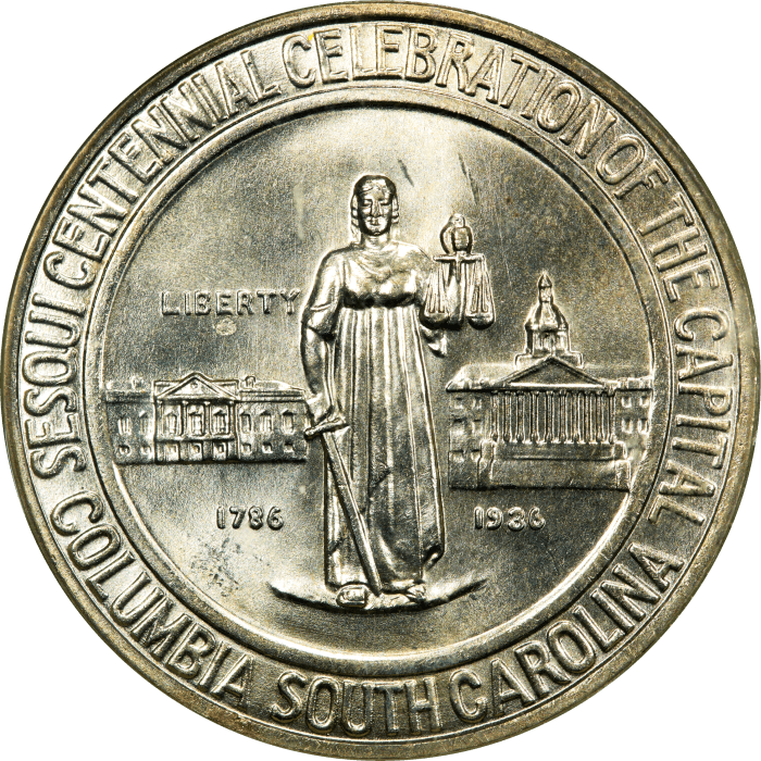1936 Columbia Commemorative Half Dollar (50c) OGH Obverse Image