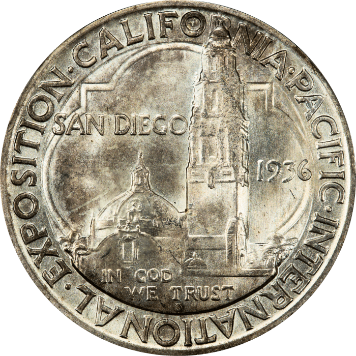 1936-D San Diego Commem Half Dollar (50c) REVERSE Image