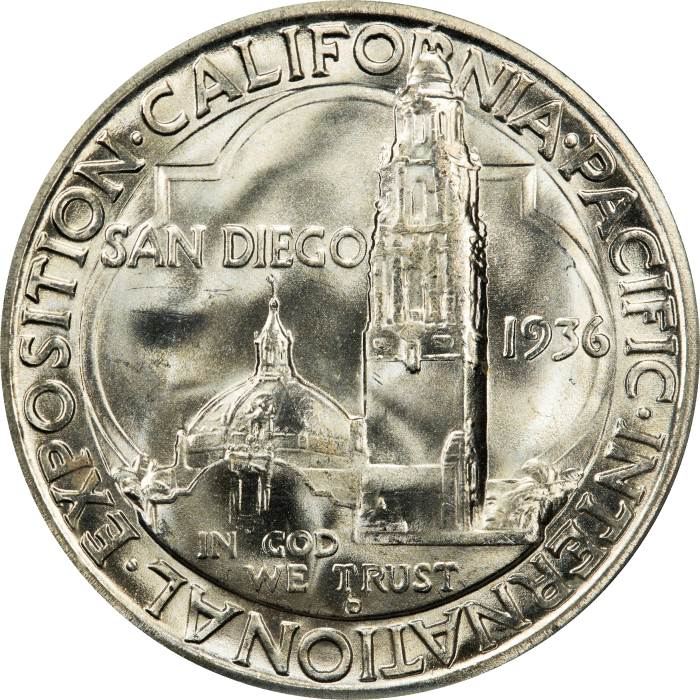 1936-D San Diego Commem Half Dollar (50c) REVERSE Image