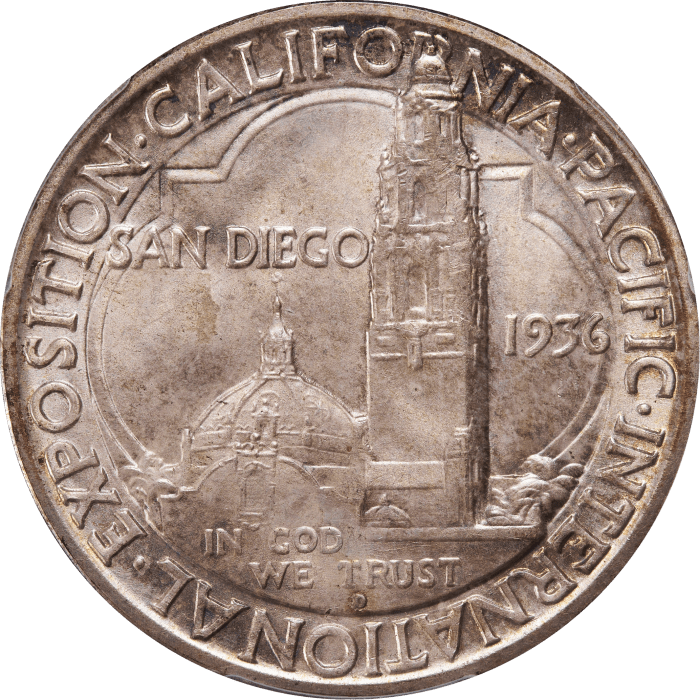 1936-D San Diego Commemorative Half Dollar (50c) Reverse Image