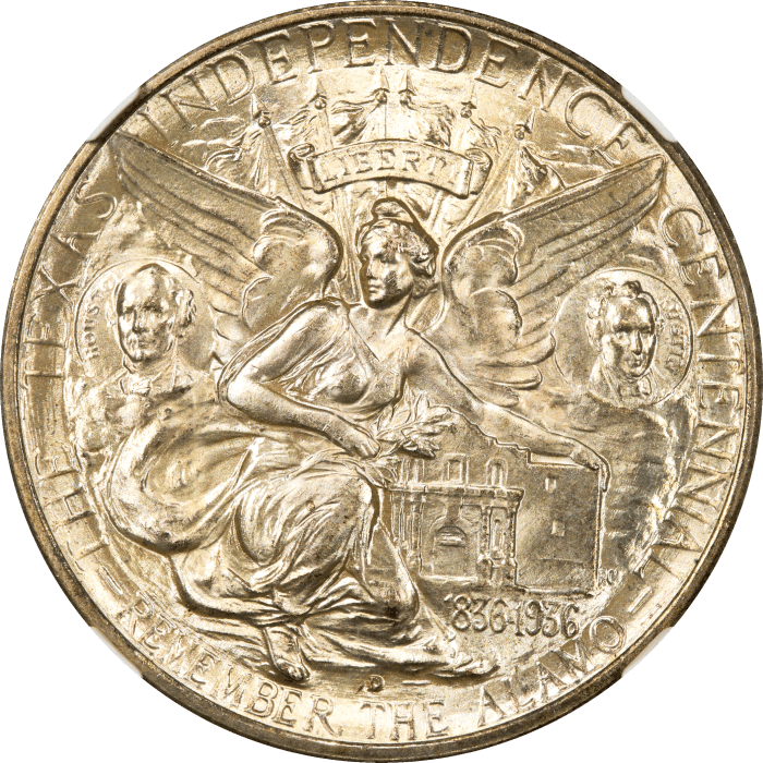1936-D Texas Commemorative Half (50c) REVERSE Image
