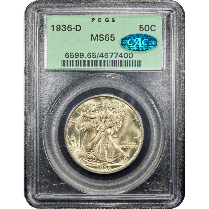 1936-D Walking Liberty Half Dollar (50c) OGH SLAB Image