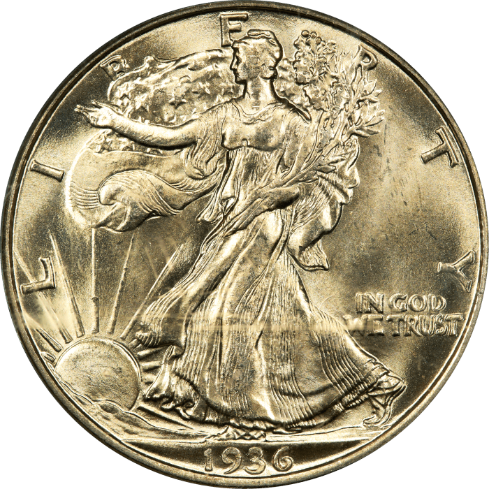 1936-D Walking Liberty Half Dollar (50c) OGH OBVERSE Image