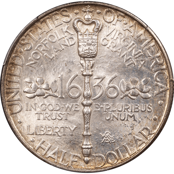 1936 Norfolk Commemorative Half (50c) Reverse Image