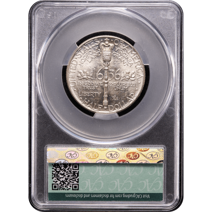 1936 Norfolk Commemorative Half Dollar (50c) Reverse Slab Image
