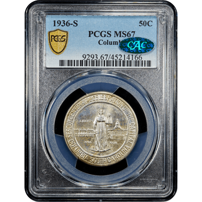 1936-S Columbia Commem Half Dollar (50c) SLAB Image