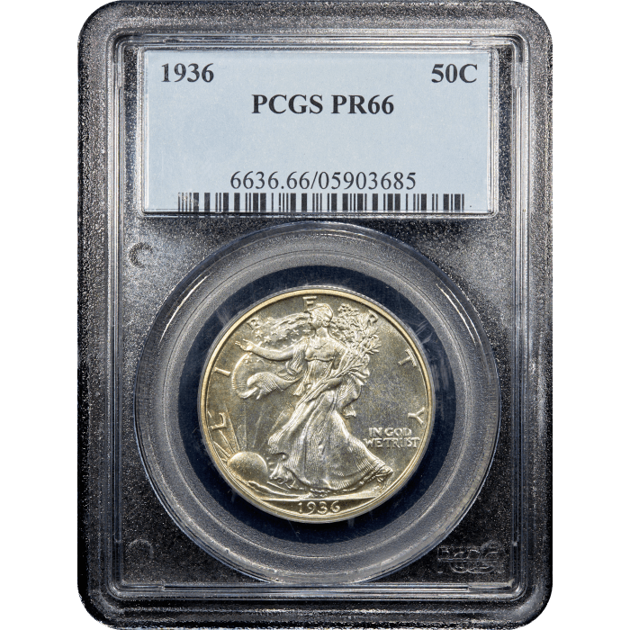 1936 Walking Liberty Half Dollar (50c) Obverse Slab Image
