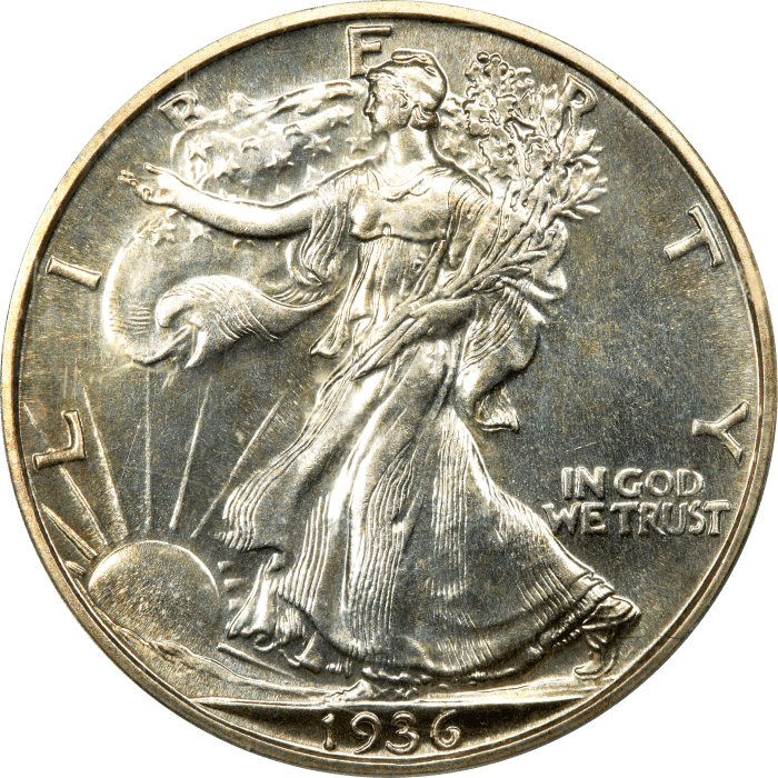 1936 Walking Liberty Half Dollar (50c) Obverse Image