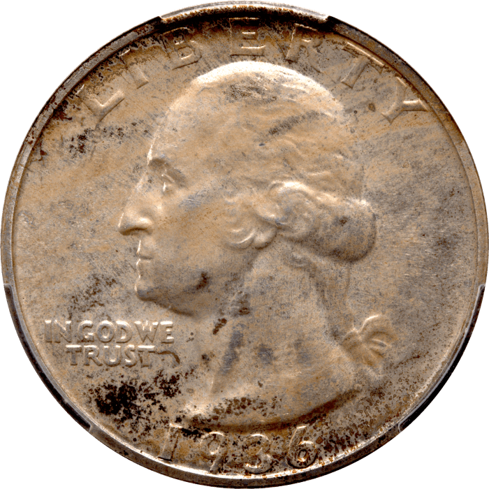 1936 Washington Quarter (25c) Obverse Image