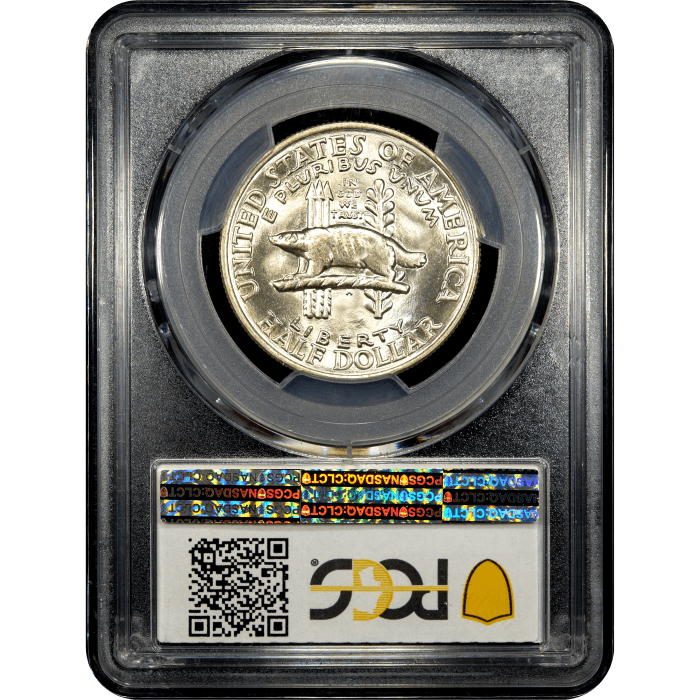 1936 Wisconsin Commemorative Half Dollar (50c) Reverse Slab Image