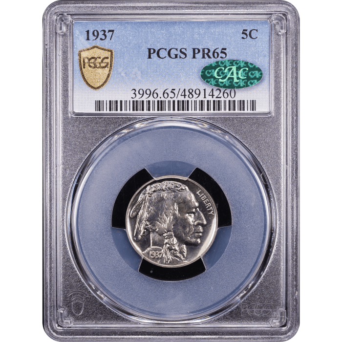 1937 Buffalo Nickel (5c) Obverse Slab Image
