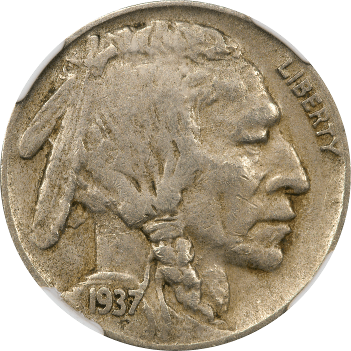 1937-D 3 Legs Buffalo Nickel (5c) Obverse Image